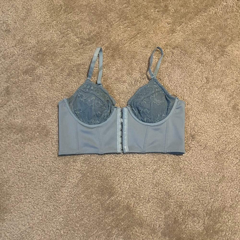 Elegant Blue Lace Bralette